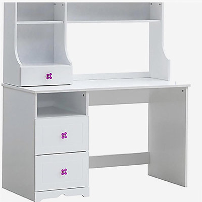 Bureau blanc à double tiroir