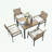 5-Piece Patio Dining Table Sets with Umbrella Hole-972379496