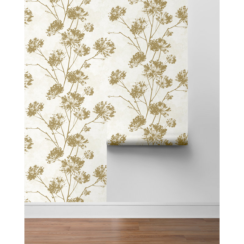 Rouleau floral Oree, Or
