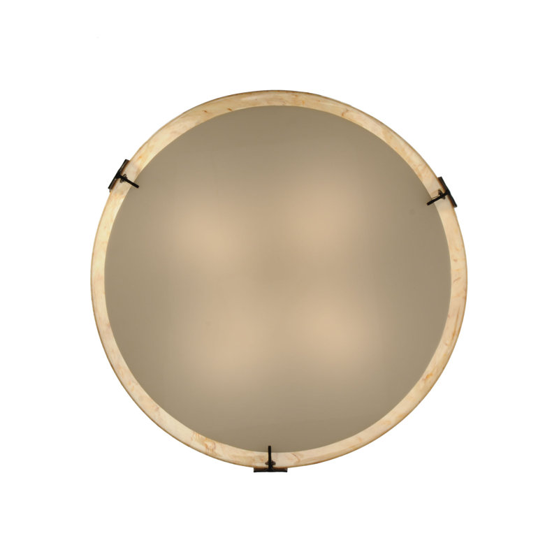 Timeless Bronze and Glass 24" Indoor/Outdoor Flush Mount Light