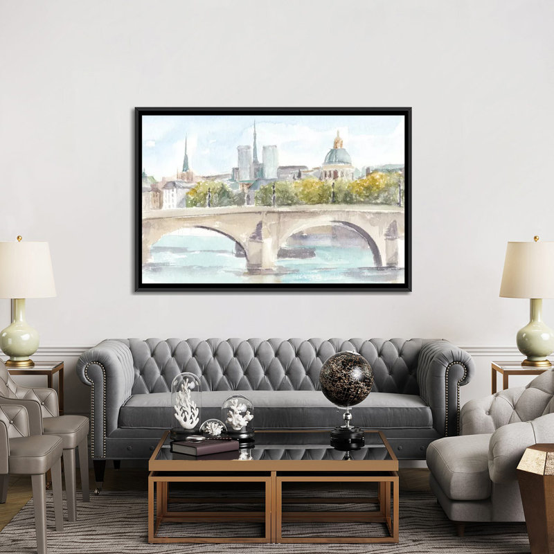 "Français Bridge Study I" par Ethan Harper, reproduction d’art, Toile avec cadre noir, H 40 po x l 60 po x 1,5 po