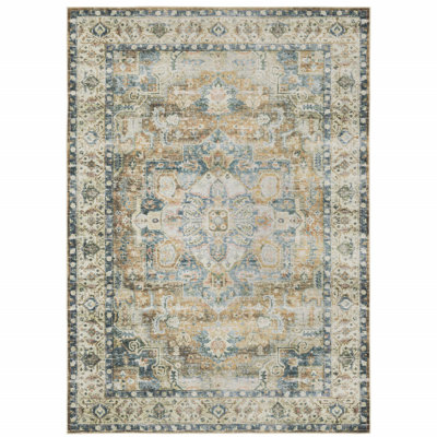 Tapis bleu / vert / or antidérapant DiBernardo