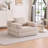 Multi-Function Folding Sofa with High-Density Foam, Linen Upholstery, and Storage Pockets-1100786200