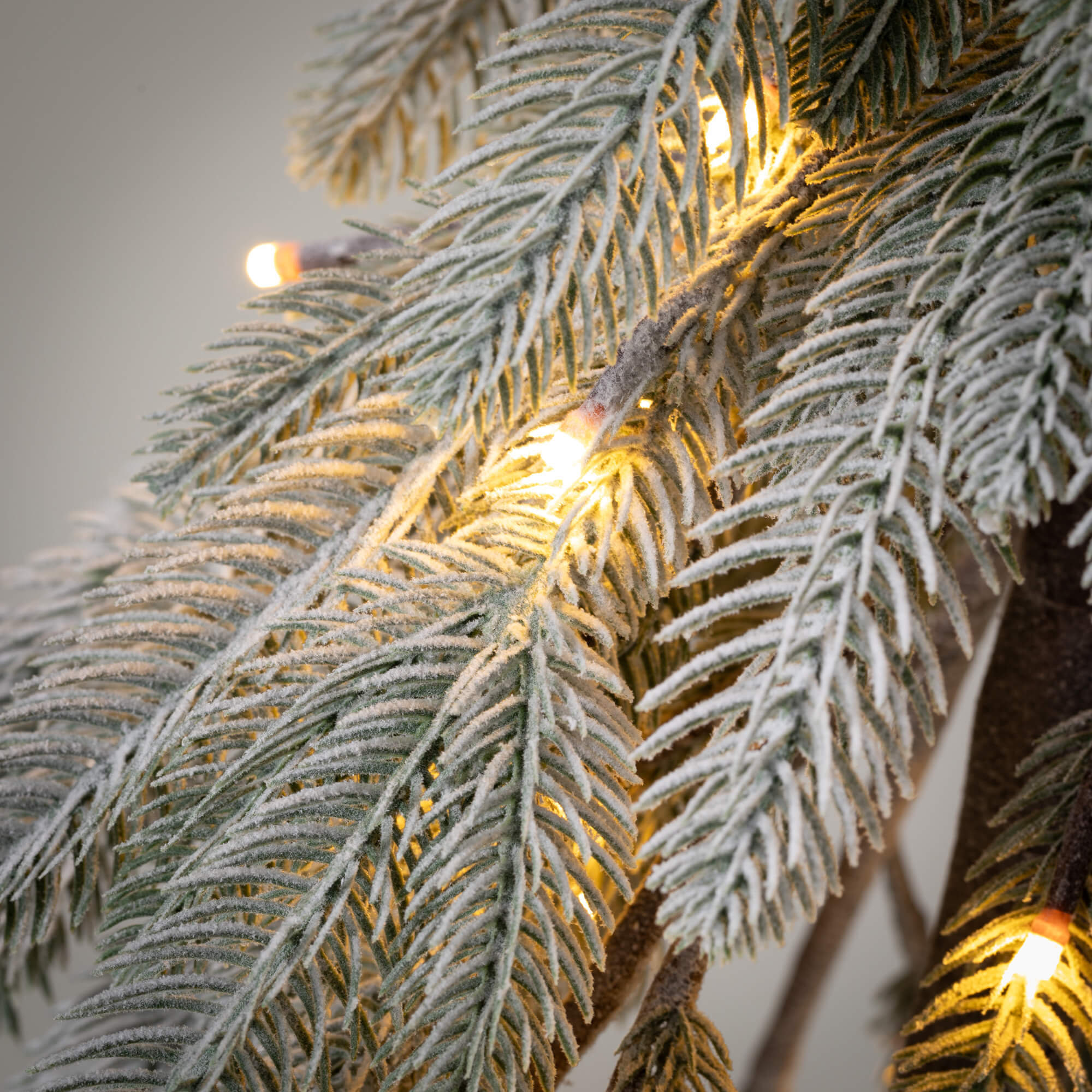 35.5" Christmas Lit Flocked Droopy Tree, Green