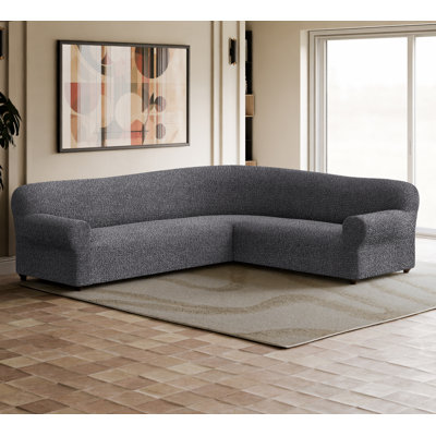 Stretchy Slipcover for Corner Sofa - Italian Style & Premium Quality - CottonRich Collection