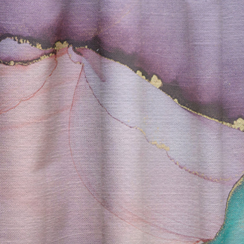 Vert et bleu Tender liquide Art IV - rideau abstrait - velours obscurcissant - 1 panneau, L 52 po x L 63 po