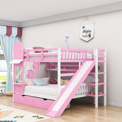 Smolan Kids Bunk Bed with Drawers