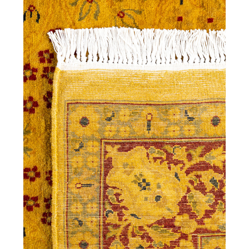 Overdyed Hand-Knotted Wool Modern-Contemporary Gold Area Rug 4' 8" x 7' 3"