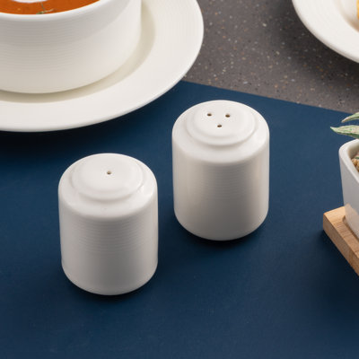 Mélangeur à poivre en porcelaine ORBA Premium | Ivoire | 2,5 po | Va au micro-ondes et au lave-vaisselle