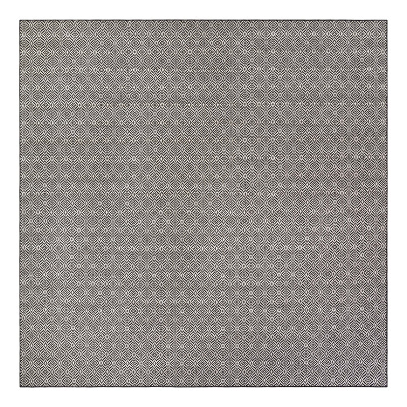 Tapis gris anthracite / ivoire Alishba, Carré 13 pi 1 po