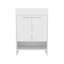 Meuble-lavabo avec quatre tiroirs et deux tablettes ouvertes, blanc