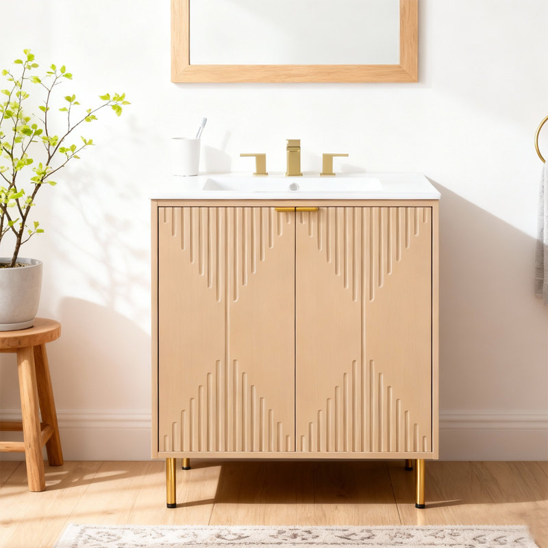 Meuble-lavabo sur pieds 30 po en céramique Farmhouse 