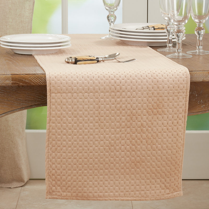 Natural Pinsonic Velvet 16" x 72" Table Runner