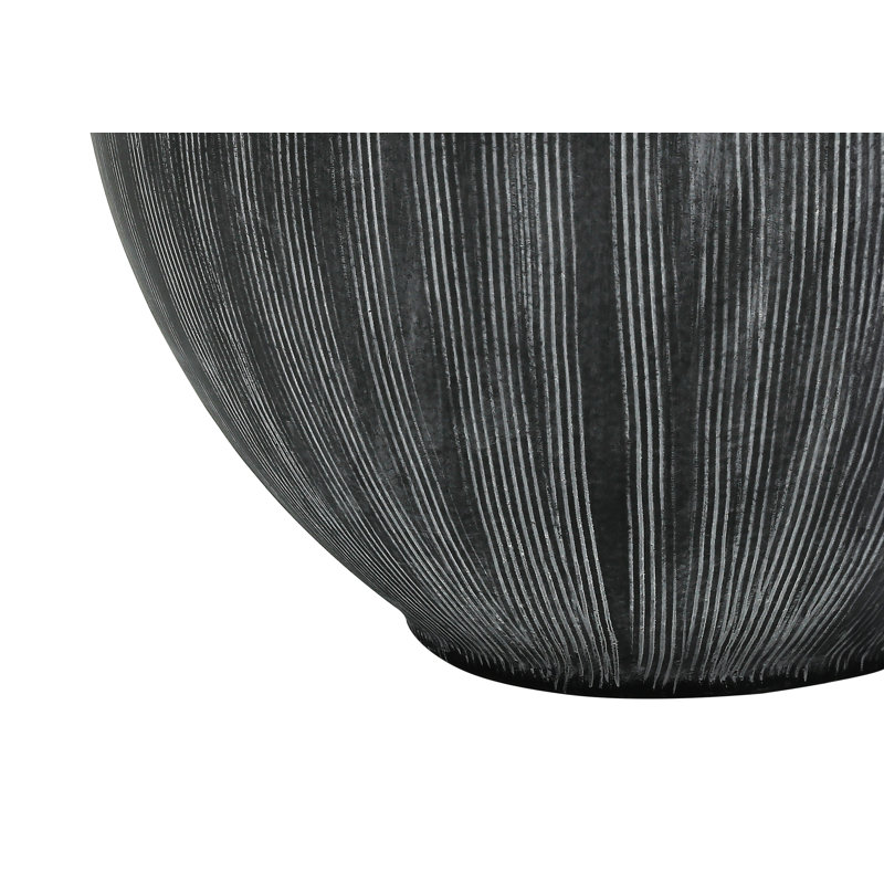 Lighting, H 23 po, lampe de table, céramique noire, abat-jour noir, contemporain