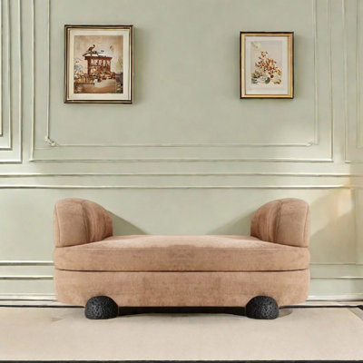 Creamy style bench soft upholstered sofa clothing
