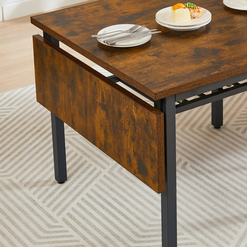 Table pliante compacte de style rustique 63,2 po x 35,5 po Space Brown