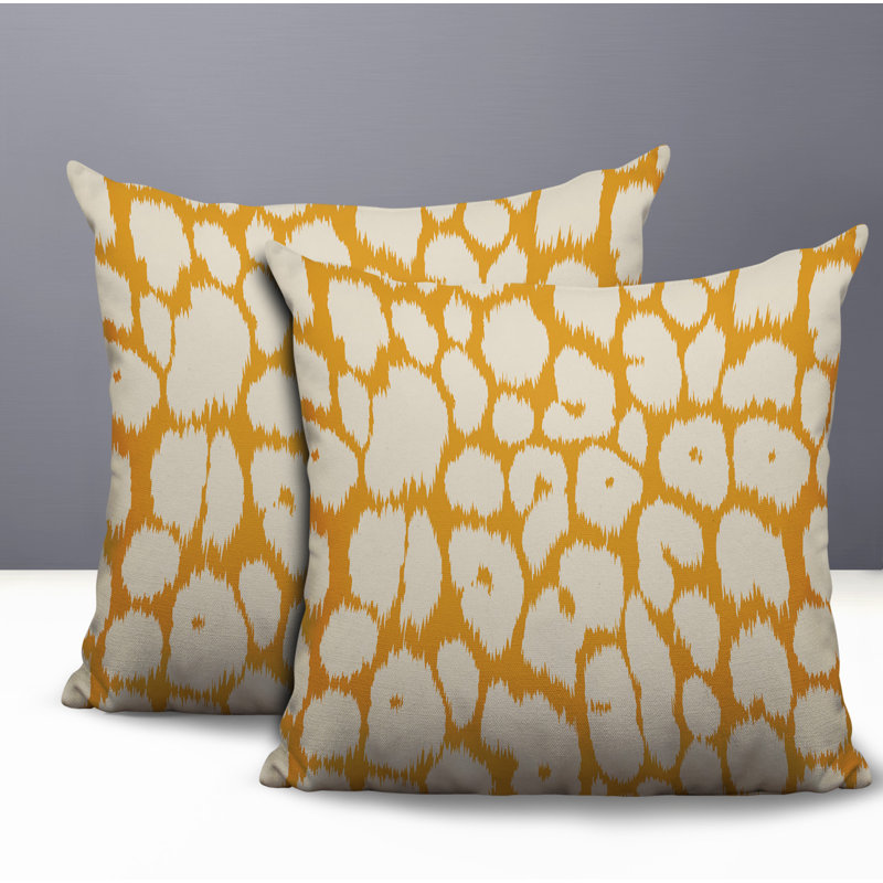 Oreiller réversible Clio Zebra, 20 x 20, Yellow