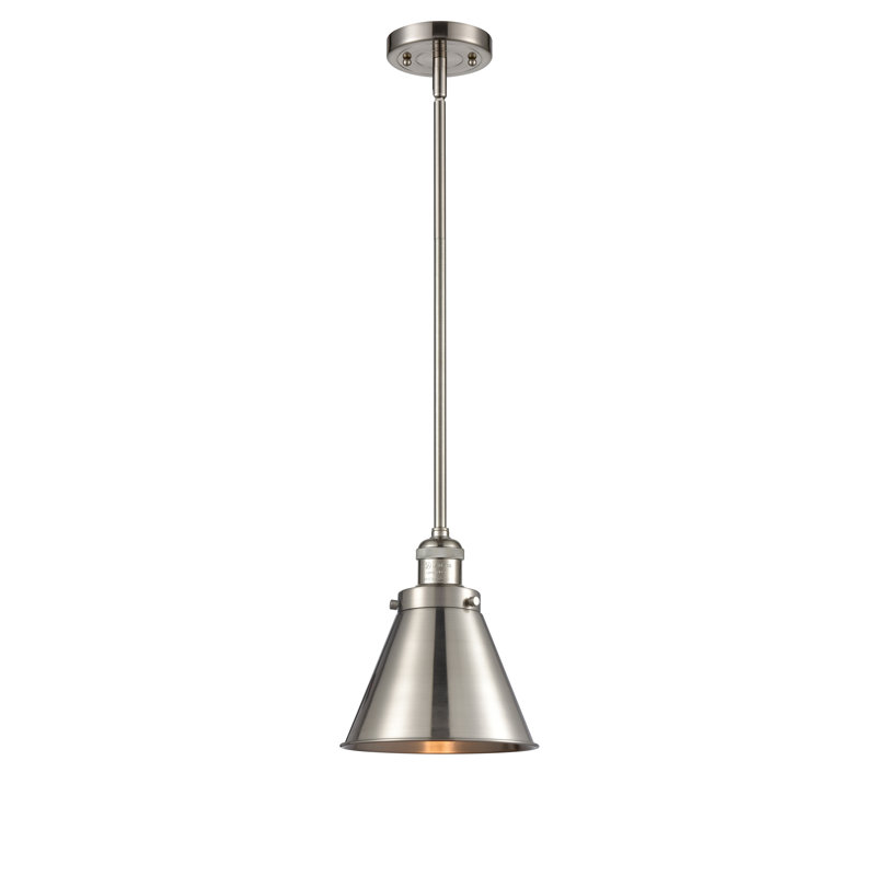 Donovan 1 - Light Single Pendant, Brushed Satin Nickel, Brushed Satin Nickel, 60 Watt Vintage Incandescent Bulb