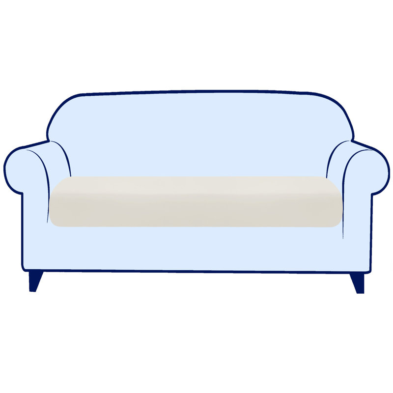 Box Cushion Sofa Slipcover, Ivory