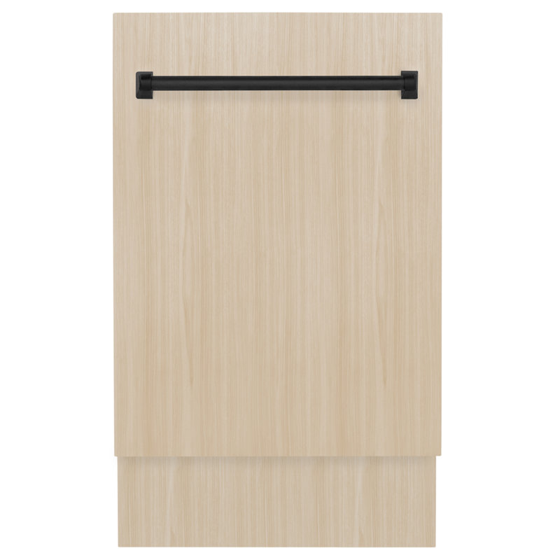 Zline Autograph Edition 18” Tallac Series 3rd Rack Top Control Dishwasher In Custom Panel Ready With Champagne Bronze Handle, 51dba