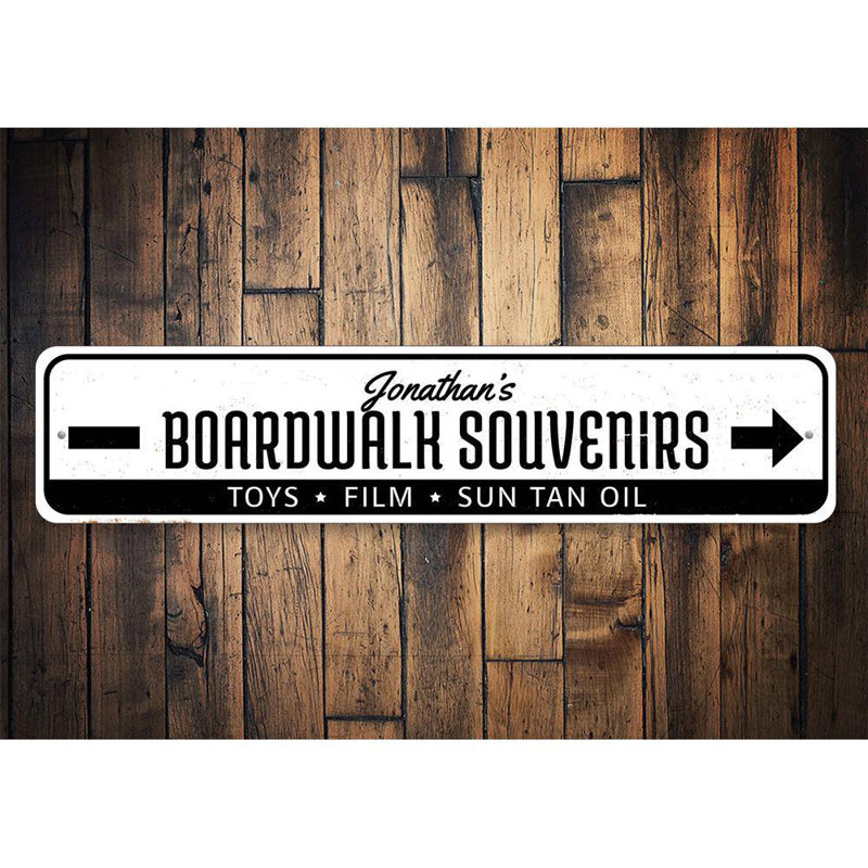Panneau en aluminium Boardwalk Souvenirs, H 4 po x l 18 po x P 0,04 po