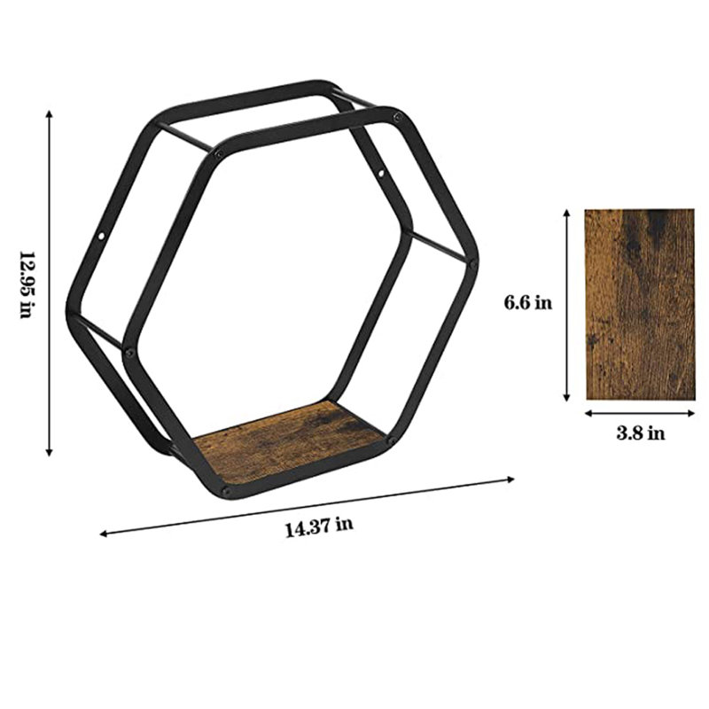 Adanya 6 Piece Hexagon Floating Shelf