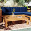 Ensemble de canapé modulaire en bois pour l'extérieur 5 pièces avec coussins confortables et cadres en bois franc