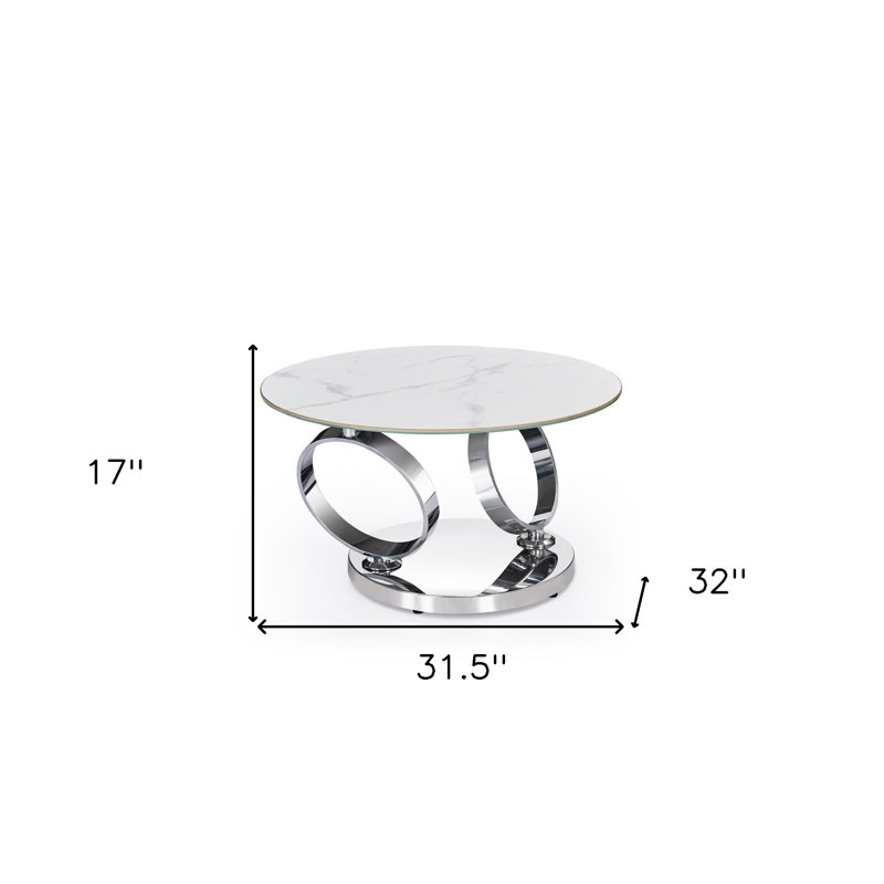 Table basse ronde abstraite Gracie Mills, White / Black