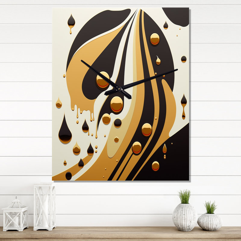 Très grande horloge murale Golden Circular Universe I, H 32 po x l 16 po x P 1 po