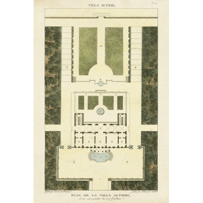 Plan De La Villa Altieri by Bonnard - Wrapped Canvas Rectangle Print