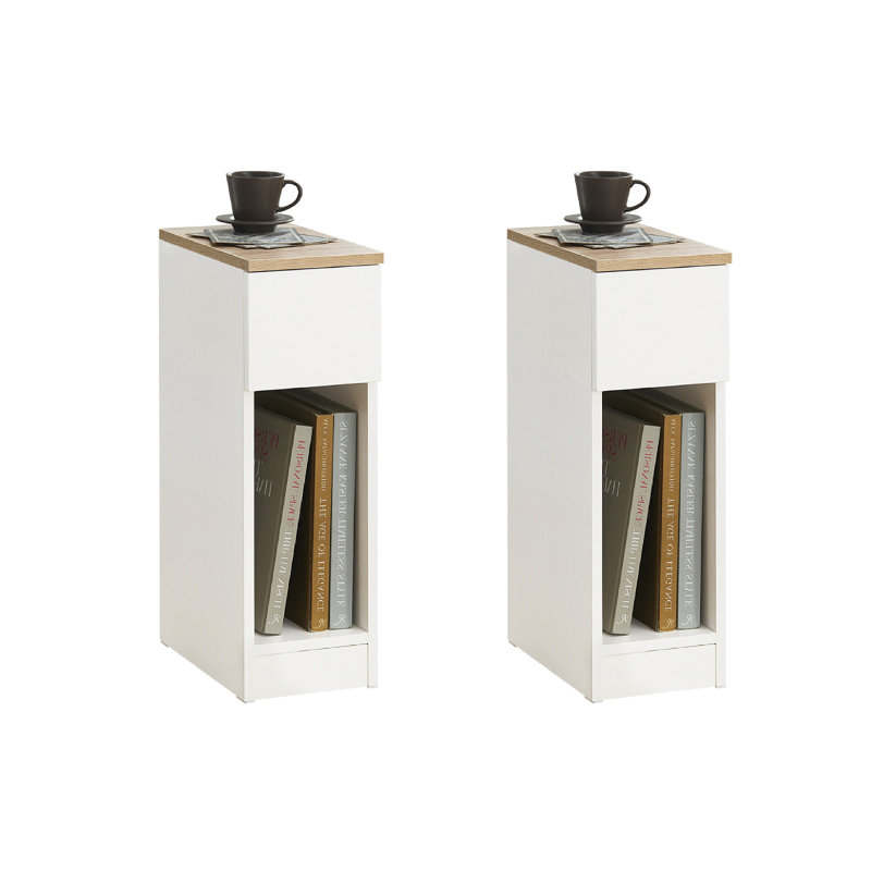 Mikhaela 1 Drawer Bedside Table, White