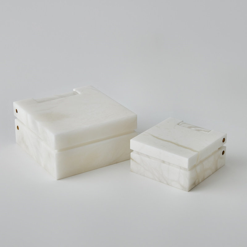 Handmade Stoneware Decorative Box, 2.5" H x 5" W x 5" D
