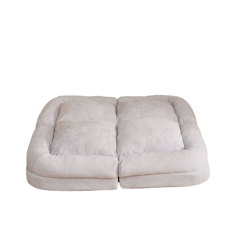 Le canapé-lit convertible simple escamotable, la partie gauche du produit complet., Tissu blanc