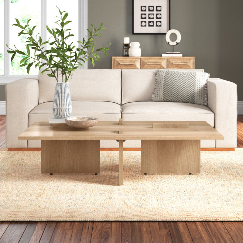 Dalina Solid Wood Single Coffee Table, Natural Brown