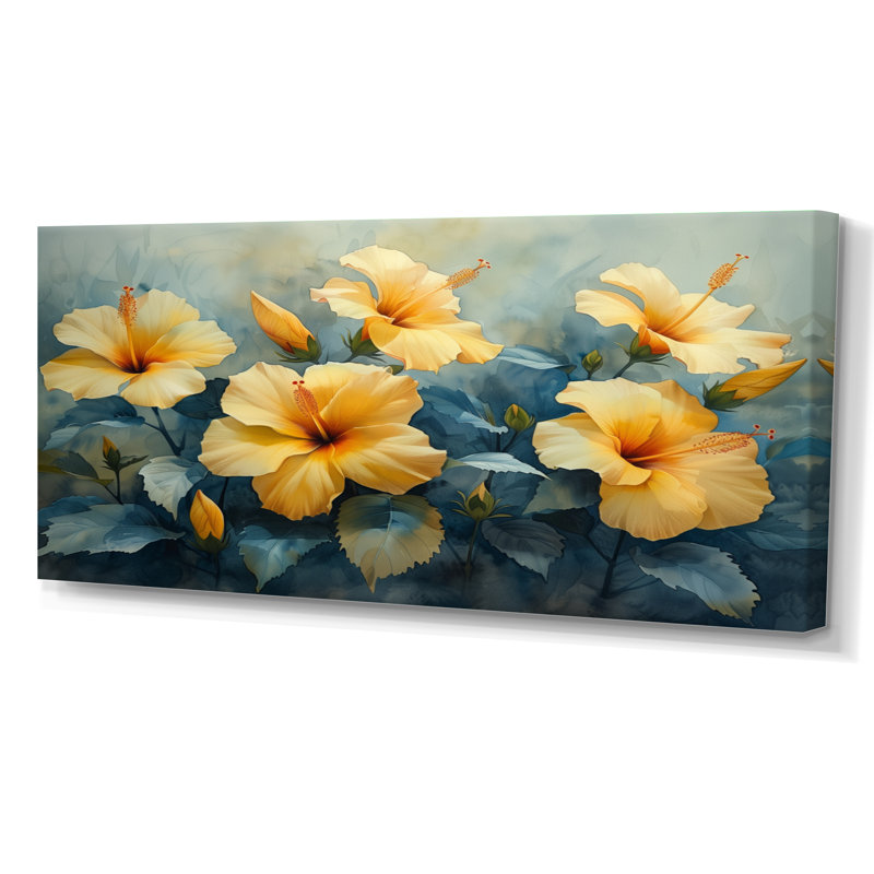 Marcel - Hibiscus, impression d'art mural, Toile tendue, 12" H x 20" W