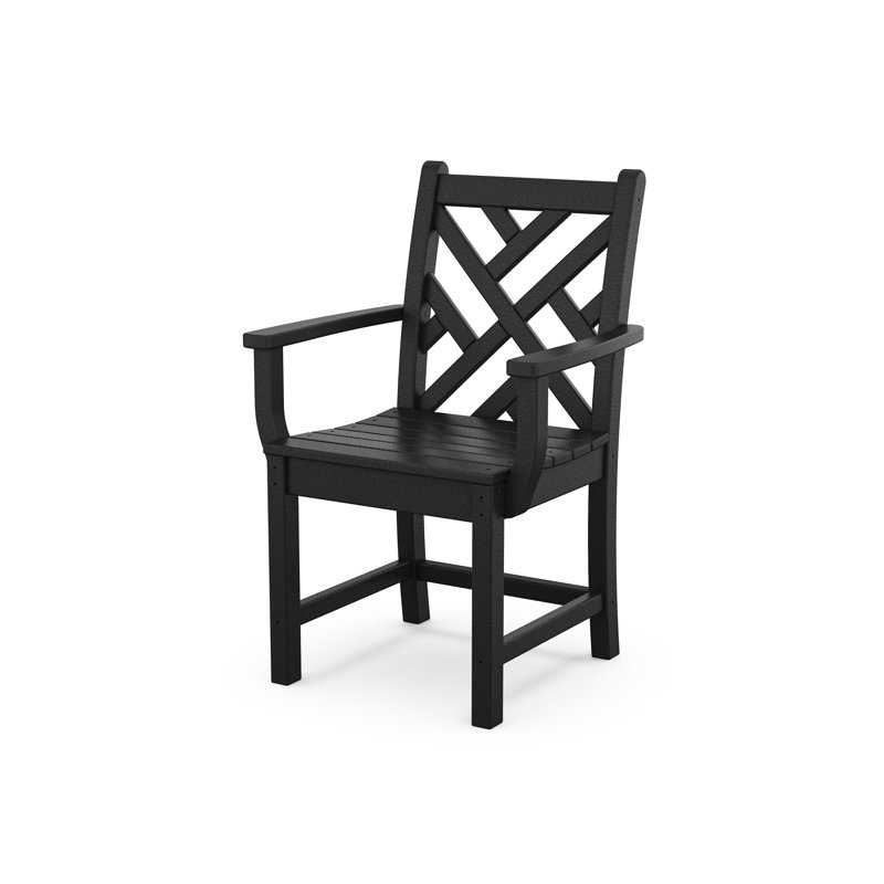 Lakeside POLYWOOD Chippendale Dining Arm Chair, Black