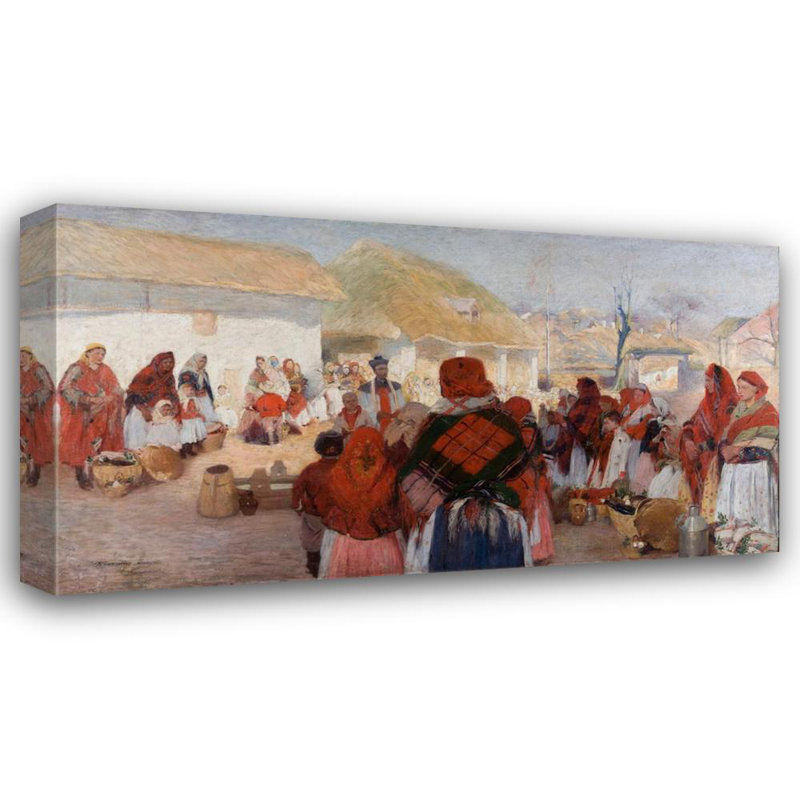 «Blessing of Easter Food» par Wlodzimierz Tetmajer - Art mural sur toile tendue avec châssis, H 48 po x l 33 po