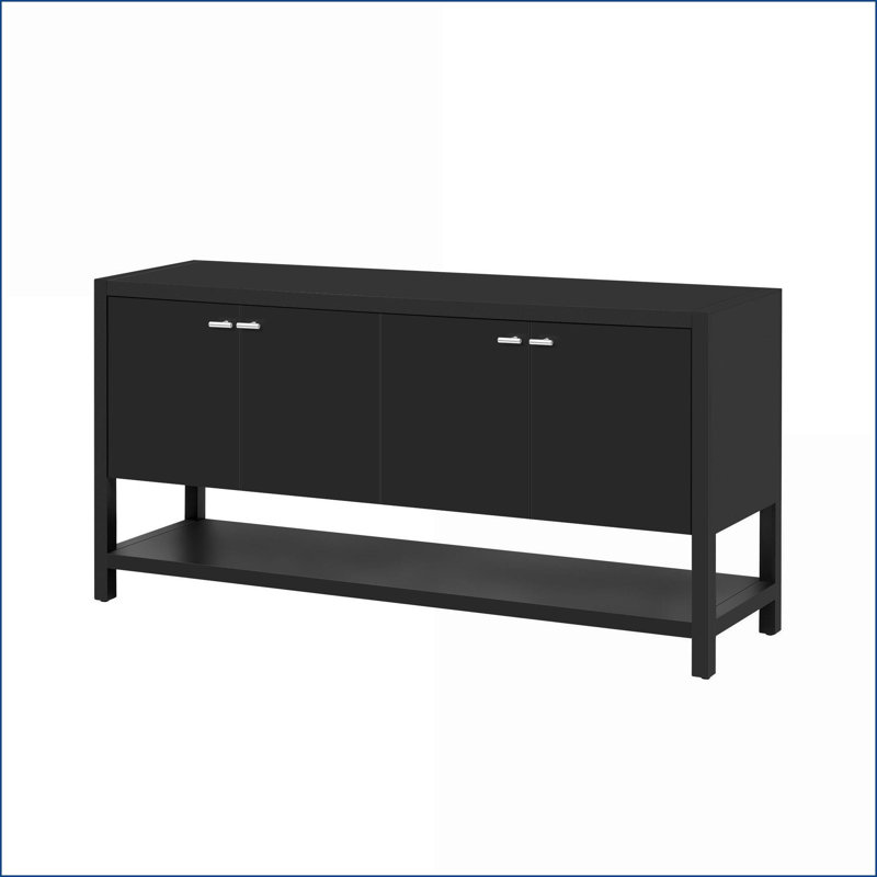 U_STYLE Table basse élégante en pin courbé avec rayures verticales, facile à assembler et amp; Durable