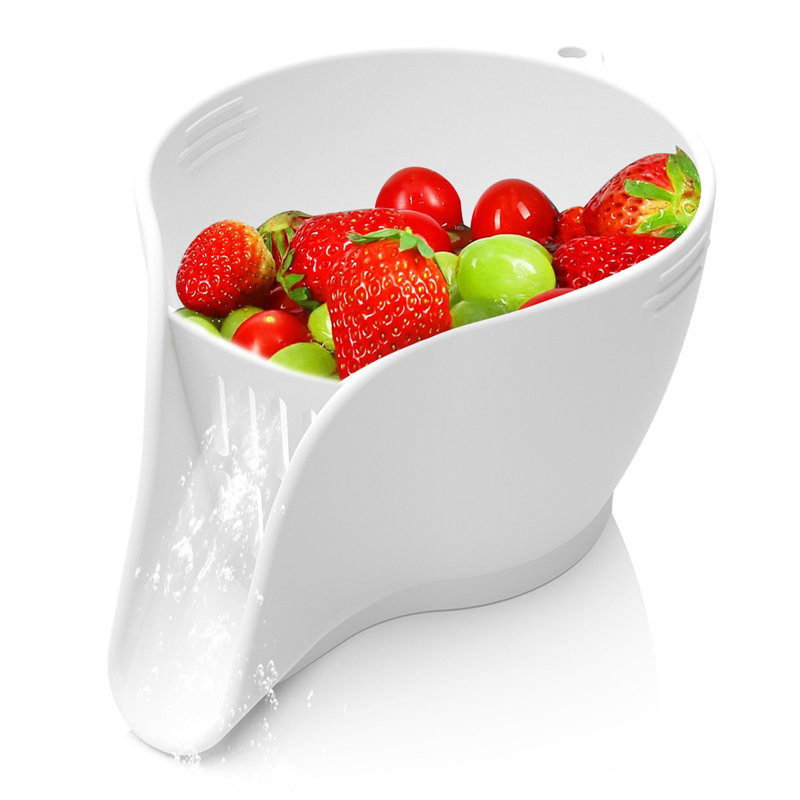 Multifunction Silicone Drain Basket with Drainage Spout Food Grade Fruit Vegetable Drainer Washing Bowl Strainer Basin Container Kitchen Supplies