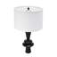 Lampe de table Dx "en aluminium noir avec deux accents ronds variables et abat-jour tambour