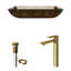 Lavabo de salle de bain rectangulaire en verre avec robinet H 11 po L 18 po x l 13 po x H 4 po Donatello