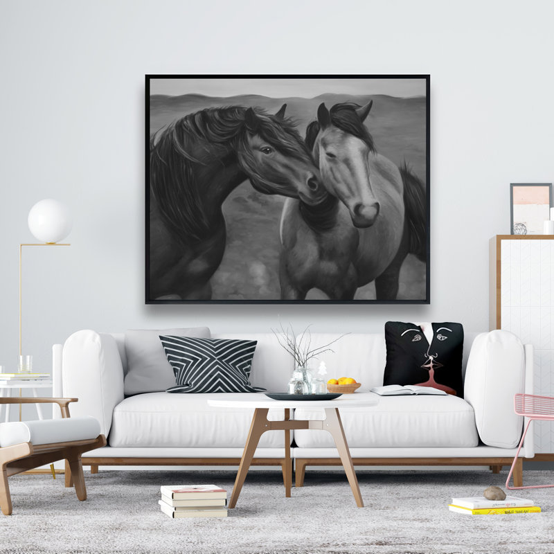 Tendresse - Toile encadrée pour chevaux, H 49,25 po x l 61,25 po