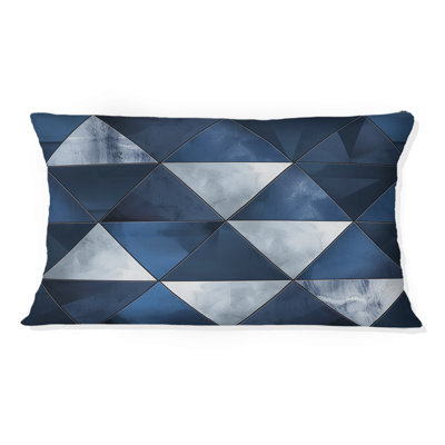 Coussin lombaire bleu et blanc Triangles IV