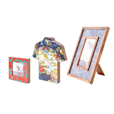 Reyn Spooner Kona Coast By Tropical Picture Frames 50th State Flower Molokai Channel Aloha T-shirt T In Blue;red