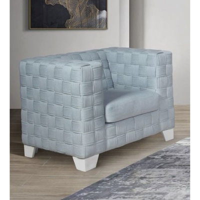 Fauteuil bleu en chenille pour animal de compagnie: structure en bois massif, chaise chic rembourrée de mousse: revêtement, support en bois stable