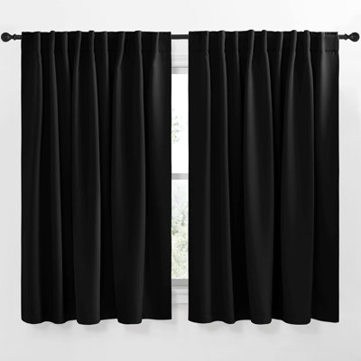 Blackout Curtains for Living Room, Thermal Insulated Solid Window Panels, Room Darkening Drapes for Bedroom/Kitchen, 2 Pieces