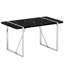 Table de salle à manger de couleur noire, 55 po x 31,5 po x 30 po, pieds en métal galvanisé, cuisine, terrasse, pièce, bureau, pour 4 à 6 personnes, table de 55 po x 31,5 po x 30 po, peut accueillir 6 à 8 personnes, présentoir Fonction-210324138-210327378
