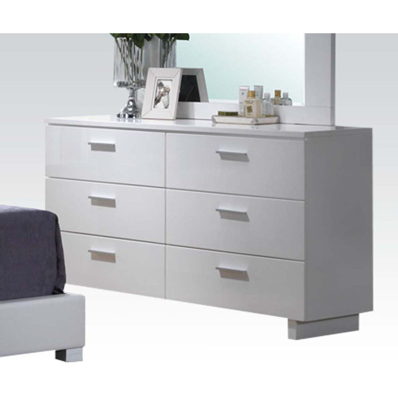 Commode 6 tiroirs haute brillance