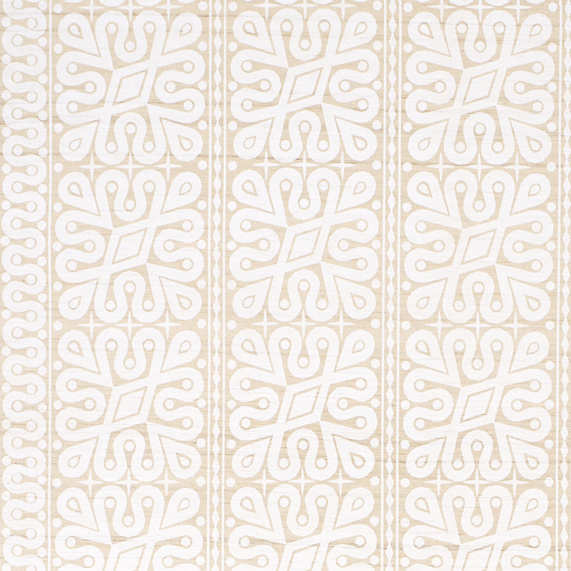 Schumacher x Celerie Kemble Borneo Silk Fabric, White