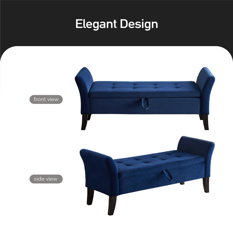 Banc de rangement Guitto, Bleu marine